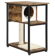 🐱 feandrea cat tree and end table: stylish industrial style cat tower with scratching post, cat condo, and nightstand for living room and bedroom - rustic brown upct111h01 logo