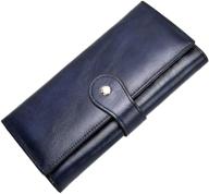 👛 women's genuine leather trifold wallet with ample capacity for handbags and wallets logo
