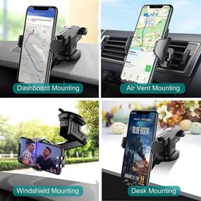 img 2 attached to Convenient & Versatile: HENFORTO Universal Car Phone Holder for Dashboard, Windshield & Air Vent - Hands-Free Mount for Most Cell Phones