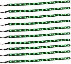 img 3 attached to 🌈 Enhance Your Vehicle's Aesthetics with PESIC 10x DC12V 30cm 15 SMD LED Car Truck Flexible Waterproof Light Strip Green