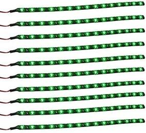 img 4 attached to 🌈 Enhance Your Vehicle's Aesthetics with PESIC 10x DC12V 30cm 15 SMD LED Car Truck Flexible Waterproof Light Strip Green