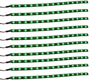 img 1 attached to 🌈 Enhance Your Vehicle's Aesthetics with PESIC 10x DC12V 30cm 15 SMD LED Car Truck Flexible Waterproof Light Strip Green