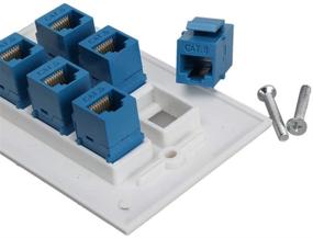 img 1 attached to 🔌 VICTEK Ethernet Настенная панель - 6 портов Cat6 RJ45 Женский-Женский - Синий (повышение оптимизации поисковыми системами)