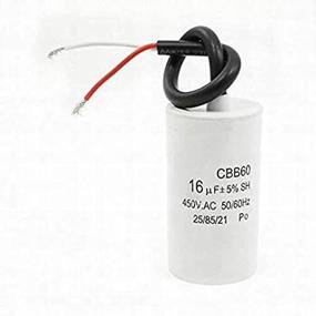 img 1 attached to ⚡ Cbb60 Motor Capacitor: 16Uf 450Vac Frequency 50/60Hz with Wire Lead - White Capacitor