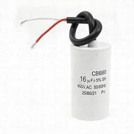 ⚡ cbb60 motor capacitor: 16uf 450vac frequency 50/60hz with wire lead - white capacitor logo