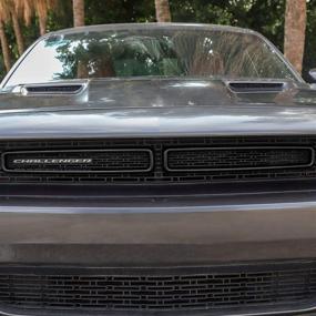img 1 attached to 🚗 Stylish ABS Matte Black 2pcs Voodonala Front Grille Inserts: Compatible with 2015-2020 Dodge Challenger