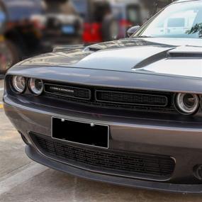 img 2 attached to 🚗 Stylish ABS Matte Black 2pcs Voodonala Front Grille Inserts: Compatible with 2015-2020 Dodge Challenger