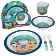 🍽️ octonauts mealtime feeding set for kids and toddlers - 5 pc dishware bundle with plate, bowl, cup, fork, and spoon - sturdy, dishwasher safe, bpa free logo