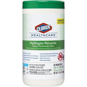 img 4 attached to 🧴 Efficient Clorox Hydrogen Peroxide Cleaner Disinfectant Wipes - 95 Count Canister for Healthcare (30824)