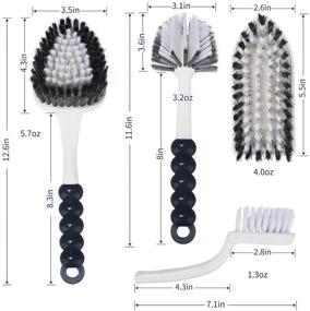 img 2 attached to 🧹 4-Piece Multipurpose Cleaning Brush Set: Dish Brush, Gap Brush, Corner Brush - Ideal for Kitchen, Bathroom, and Vanity Top Cleaning