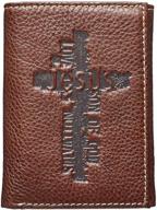 👜 refined brown genuine leather tri fold wallet - stylish, durable, and practical! logo