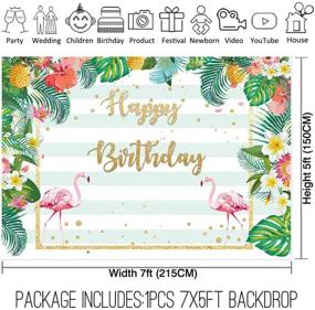 img 3 attached to Vibrant Flamingo Backdrop: Allenjoy 7x5ft Tropical Pineapple Flowers Palm Leaves Glitter 🌴 Photography Background - Perfect for Luau Beach Decor, Birthday Parties & Photo Booth Props!