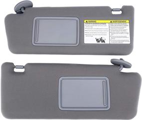 img 4 attached to 🌞 Gray Sun Visor Set for Toyota Tacoma 2005-2012 - Replaces OEM Part Numbers - No Light - Left and Right Driver and Passenger Side