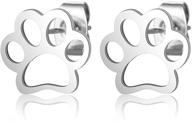 charming stainless steel dog paw pet stud earrings: perfect for weddings, parties, holidays, and vacations! logo