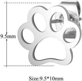 img 2 attached to Charming Stainless Steel Dog Paw Pet Stud Earrings: Perfect for Weddings, Parties, Holidays, and Vacations!