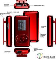 🎵 red visual land v-clip pro mp3 player with speaker - 4gb capacity logo