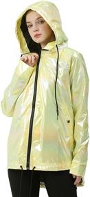 img 4 attached to Outerwear Sweatshirt Metallic Raincoat Showerproof Women's Clothing and Coats, Jackets & Vests