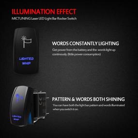 img 2 attached to 🔵 MICTUNING 5Pin Laser Lighted Whip Rocker Switch On-Off LED Light 20A 12V, Blue - Improved SEO