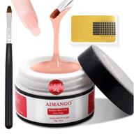 💅 aimango nude pink builder base gel nail kit: extension hard gel set for strengthening, artistic manicures - perfect for beginners logo