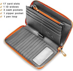 img 2 attached to Stylish RFID Blocking Women's Leather Wallet with Large Capacity - Ideal Clutch for Credit Cards, Coins, and Cell Phone, Perfect for Girls and Ladies