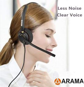 img 1 attached to 📞 Arama RJ9 Office Phone Headset with Noise Canceling Mic - Compatible with Polycom VVX311 VVX410 VVX411 VVX500 Mitel 5520e 5530e 5530, Plantronic, Nortel, Shoretel, Aastra, Avaya, Lucent Landline Phones - Model 800MS2