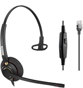 img 4 attached to 📞 Arama RJ9 Office Phone Headset with Noise Canceling Mic - Compatible with Polycom VVX311 VVX410 VVX411 VVX500 Mitel 5520e 5530e 5530, Plantronic, Nortel, Shoretel, Aastra, Avaya, Lucent Landline Phones - Model 800MS2