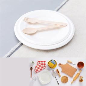 img 2 attached to 🌱 Biodegradable Wooden Forks Spoons Knifes - Eco-Friendly Alternative to Plastic Cutlery, Splinter-Free, 100% Wood Utensils (100 Count) By Hoonyun (Spoons)