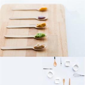 img 3 attached to 🌱 Biodegradable Wooden Forks Spoons Knifes - Eco-Friendly Alternative to Plastic Cutlery, Splinter-Free, 100% Wood Utensils (100 Count) By Hoonyun (Spoons)