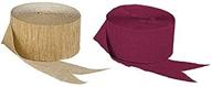 stunning maroon and dark metallic gold crepe paper streamers: high-quality, usa-made décor logo