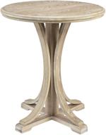 martha stewart fatima accent tables: modern mid-century rustic pedestal design, wheat finish - perfect for living rooms logo