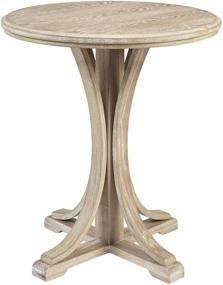 img 3 attached to Martha Stewart Fatima Accent Tables: Modern Mid-Century Rustic Pedestal Design, Wheat Finish - Perfect for Living Rooms