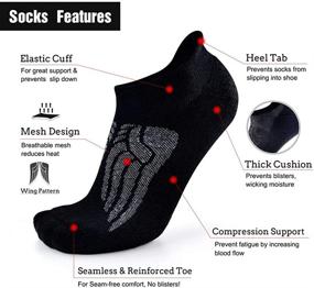 img 2 attached to 🧦 Merino Wool Compression Support Ankle Running Hiking Socks for Men and Women - Busy Socks, Soft and Thick Cushioned Tab Socks, Available in 3 or 6 Pairs