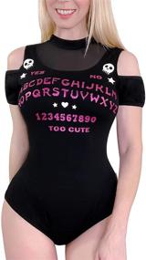 img 4 attached to 👻 Spirit Board Goth Bodysuit - Littleforbig Cotton Romper Onesie for Clubwear