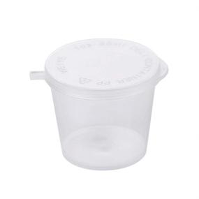 img 2 attached to 100 Sets of Stackable Airtight Dressing Containers with Lids - Disposable Plastic Portion Cups for Jello Shots, Souffles, Sauces