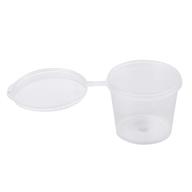100 sets of stackable airtight dressing containers with lids - disposable plastic portion cups for jello shots, souffles, sauces logo