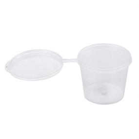 img 3 attached to 100 Sets of Stackable Airtight Dressing Containers with Lids - Disposable Plastic Portion Cups for Jello Shots, Souffles, Sauces