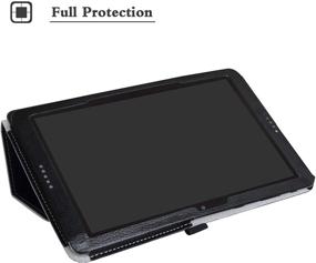 img 2 attached to 📱 Black PU Leather Folio 2-Folding Stand Cover with Stylus Holder for AT&T Primetime and ZTE K92 Tablets