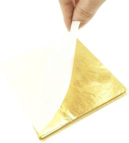 img 1 attached to 🎨 Gigules 100 Sheets Imitation Gold Leaf 5.5 x 5.5 inches Gilding Foil Paper for Crafts, Arts, Painting, and Decorations