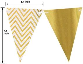 img 3 attached to 🎉 Aonor Sparkly Paper Pennant Banner Triangle Flags Bunting 8.2 Feet & Tissue Paper Tassels Garland 15 pcs, Metallic Gold - Perfect for Baby Shower, Birthday Party Decorations