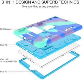 img 2 attached to 📱 BENTOBEN iPad 9th Gen Case 2022, iPad 8th Gen Case 2021, iPad 7th Gen Case 2020, iPad 10.2 Case with Pencil Holder - Heavy Duty Rugged Kickstand Protective Case in Camo Design