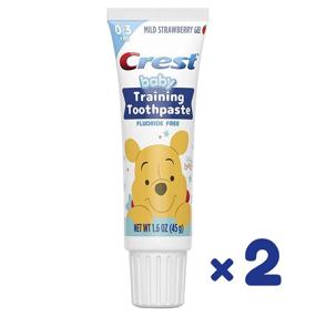 img 3 attached to 🪥 Набор для тренировки младенца Crest & Oral-B для ребенка от 0 до 3 лет: зубная щетка и паста без фтора - 2 тубы геля по 1.6 унций + 4 зубные щетки с персонажем Винни-Пух от Диснея.