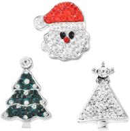 add festive charm to your jewelry with souarts christmas snap buttons: tree, santa & rhinestone diamonds. logo