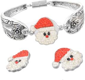 img 2 attached to Add Festive Charm to Your Jewelry with Souarts Christmas Snap Buttons: Tree, Santa & Rhinestone Diamonds.