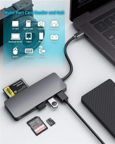 img 2 attached to 🔌 Beauif USB Type C Hub (Thunderbolt 3) with CF Card Reader (TF/SD) - Multi-Port Adapter for MacBook, Chromebook, iPad Pro, Samsung - 3 USB 3.0 Ports, LED Indicator