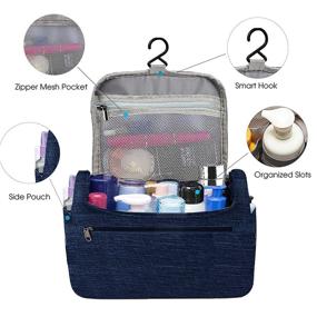 img 3 attached to 🧳 AOVOLLY Hanging Travel Toiletry Bag for Women and Men - Water Resistant Cosmetic Organizer with Handle and Hook