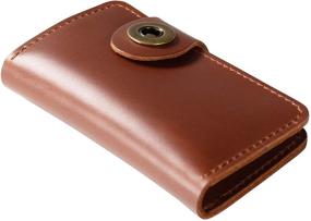 img 2 attached to 🔑 Bifold Brown Leather Keychains Holder - Stylish Ancicraft Key Organizer