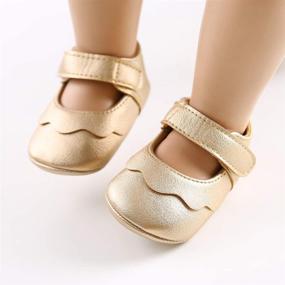 img 3 attached to White Dress Shoes for Infant Baby Girls - BEBARFER Mary Jane Flats with Anti-Slip Sole