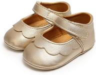 white dress shoes for infant baby girls - bebarfer mary jane flats with anti-slip sole logo