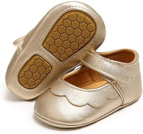 img 2 attached to White Dress Shoes for Infant Baby Girls - BEBARFER Mary Jane Flats with Anti-Slip Sole