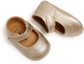 img 1 attached to White Dress Shoes for Infant Baby Girls - BEBARFER Mary Jane Flats with Anti-Slip Sole